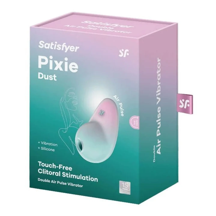 Stymulator łechtaczki Satisfyer Pixie Dust w kolorze miętowo-różowym z 11 programami ciśnienia