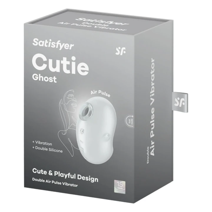 Stymulator łechtaczki Satisfyer Cutie Ghost, silikonowy, wodoodporny, 11 intensywności, 12 programów