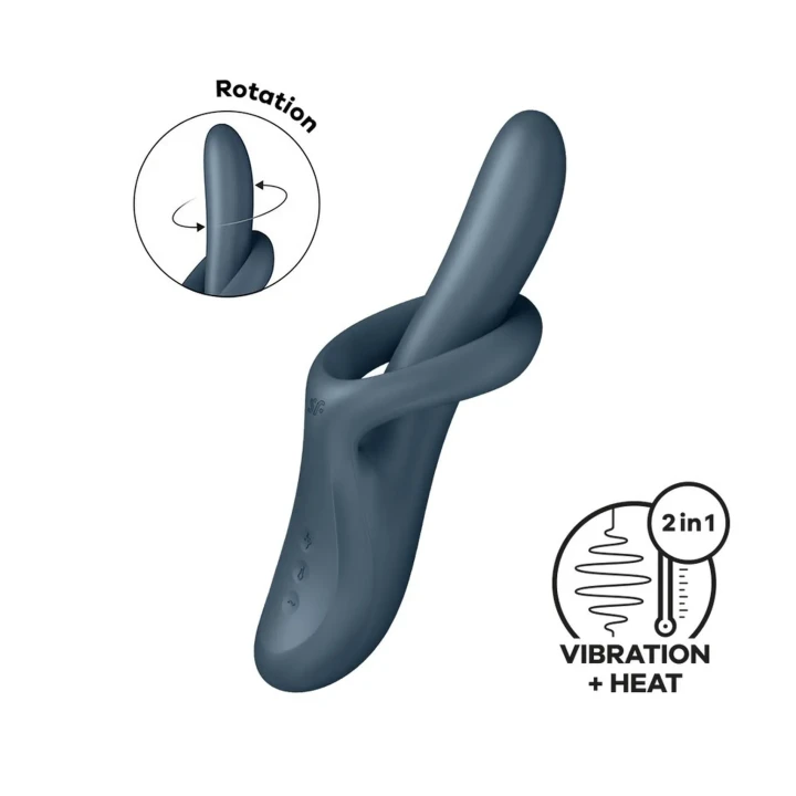 Stymulator intymny z funkcją ogrzewania i 12 trybami wibracji - Heat Flex 4 szary