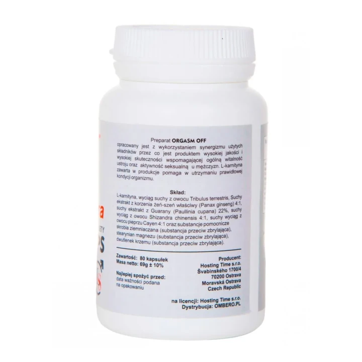 Suplement diety opóźniający wytrysk – Orgasm Off 80 kapsułek, mężczyźni