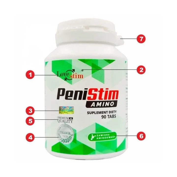 Suplement diety PeniStim AMINO - wsparcie męskości, 90 kapsułek na erekcję i anaboliczne efekty