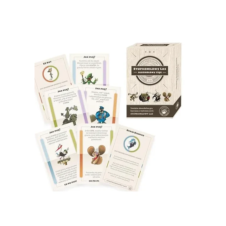 Gra karciana "Stupromilowy Las" - Alkoholowy Zestaw Wyzwań na Imprezę