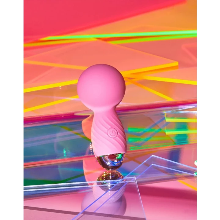 Masażer do ciała - stymulator łechtaczki, różowe akcenty, 9 trybów wibracji, wodoodporny