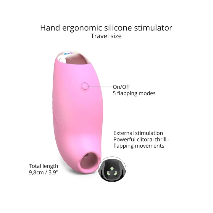 Stymulator łechtaczki z funkcją Flapping, wodoodporny, ergonomiczny, różowy