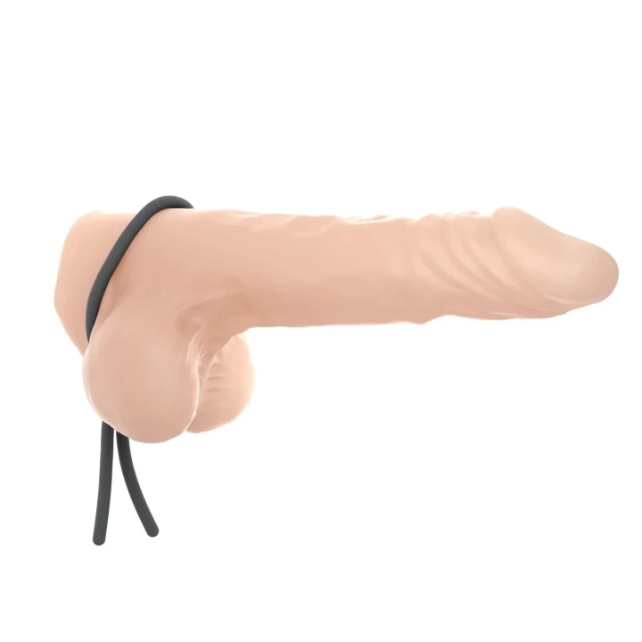 Regulowany pierścień erekcyjny Lasso od Mr Dorcel - silikon, czarny, One Size