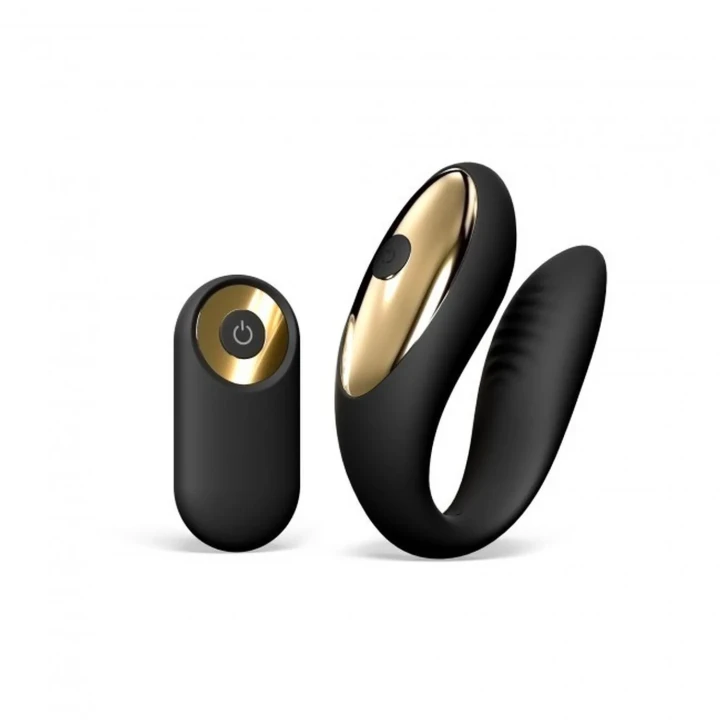 Wibrator dla par zdalnie sterowany, stymulacja punktu G i łechtaczki, czarny silikon Marc Dorcel