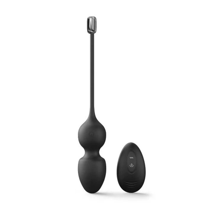 kulki gejszy z wibracjami, DORCEL LOVE BALLS BLACK, wodoodporne, zdalnie sterowane, 22 cm