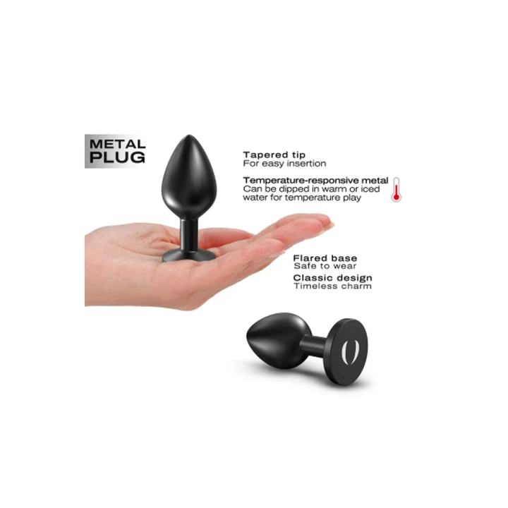 angielski korek analny ONIX PLUG L z termoreaktywnym metalem, wodoodporny, 9,5 cm