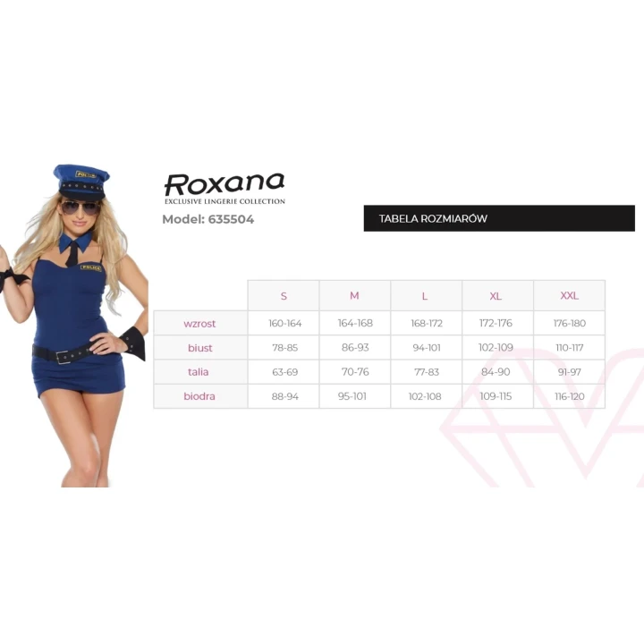 Kostium erotyczny dla kobiet - Policjantka 6355 XL z dodatkami i głębokim dekoltem