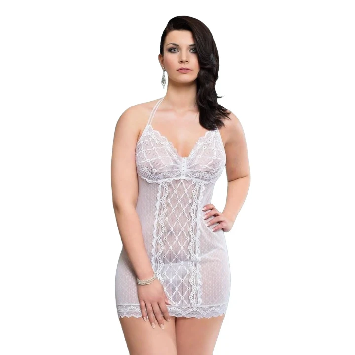 Koszulka xTess Plus Size, biały, rozmiar XL, elegancki krój, komfortowy materiał