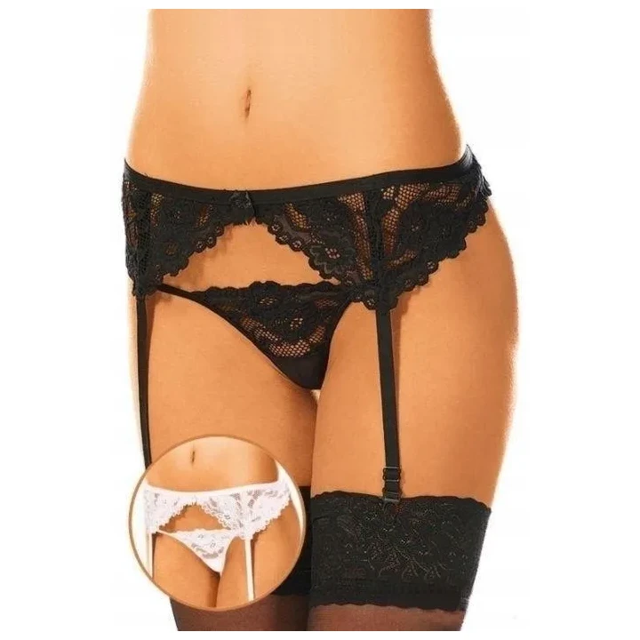 Pas do pończoch koronkowy Garterbelt 3309 w kolorze czarnym, rozmiar S/M