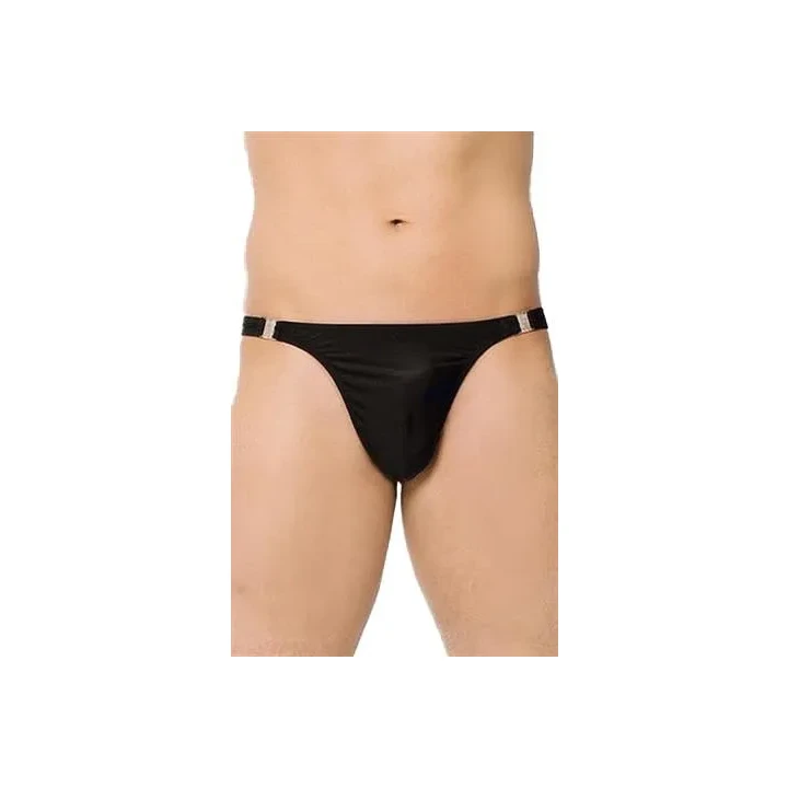 Eleganckie czarne satynowe slipy damskie Thong 4432, rozmiar L, komfort i styl