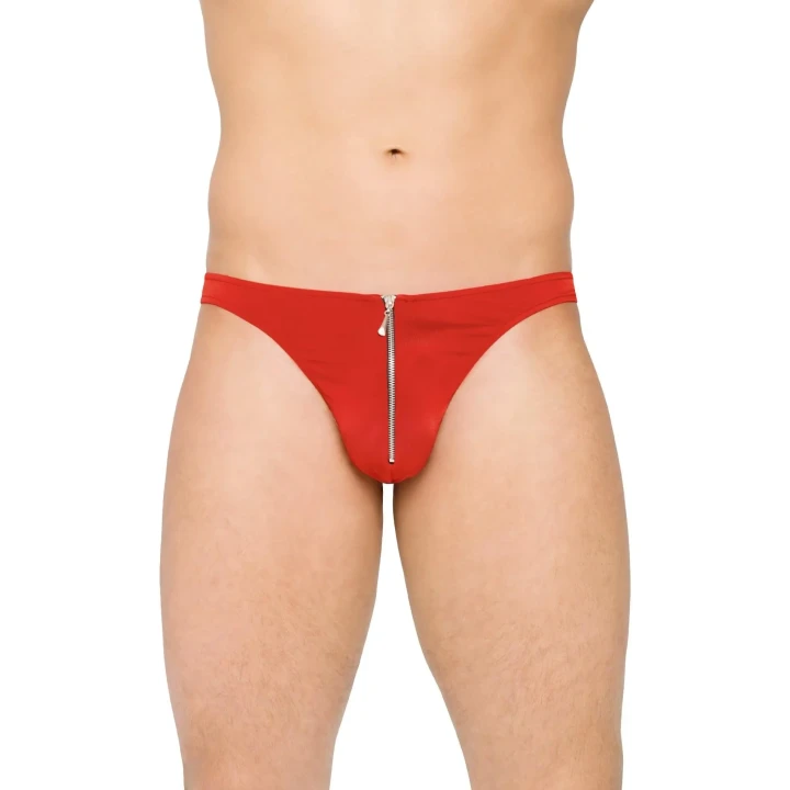 stringi męskie Thongs 4501 z zapięciem - czerwone M/L, eleganckie i komfortowe