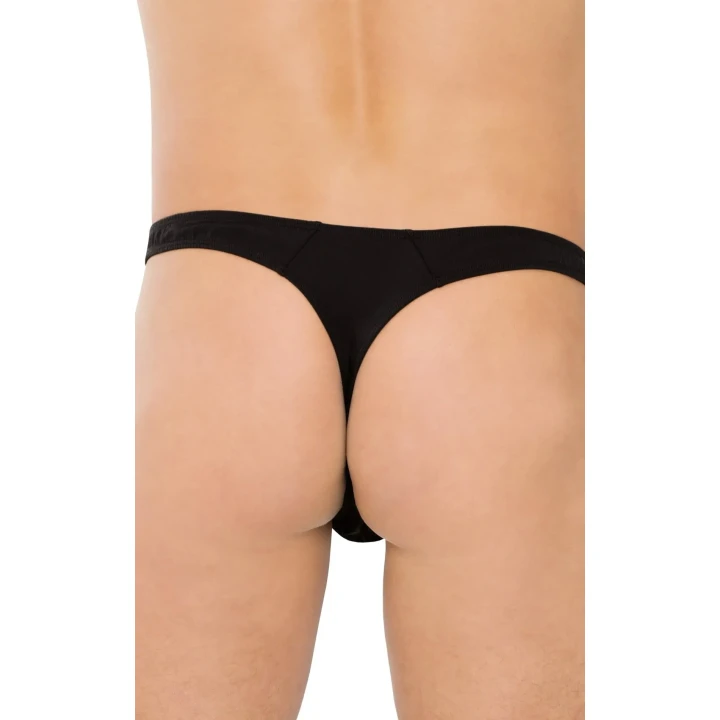 Męskie slipy z siateczki Thongs 4502 - czarne, rozmiar XL, nowoczesny i odważny styl