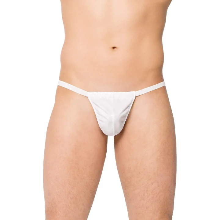 Męskie thongs 4506, białe, rozmiar S/L, z lekkiej siateczki, elegancki design.