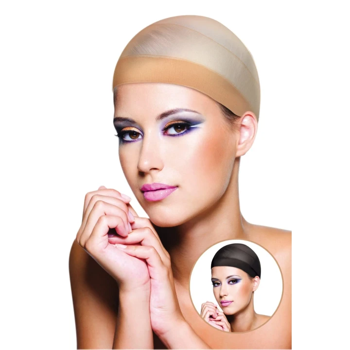 Siatki pod peruki - zestaw 2 elastycznych czarnych i cielistych siatek