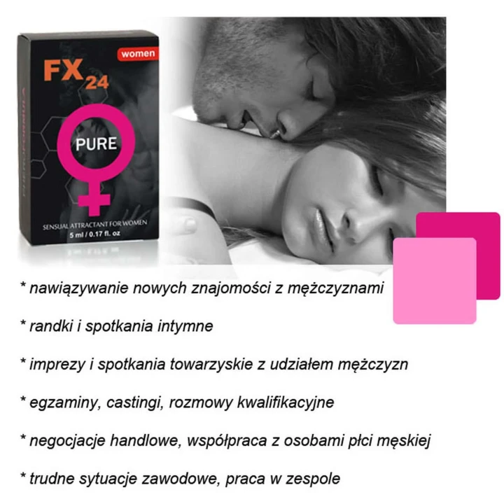 Feromony FX24 dla kobiet - neutralny roll-on 5 ml zwiększający atrakcyjność
