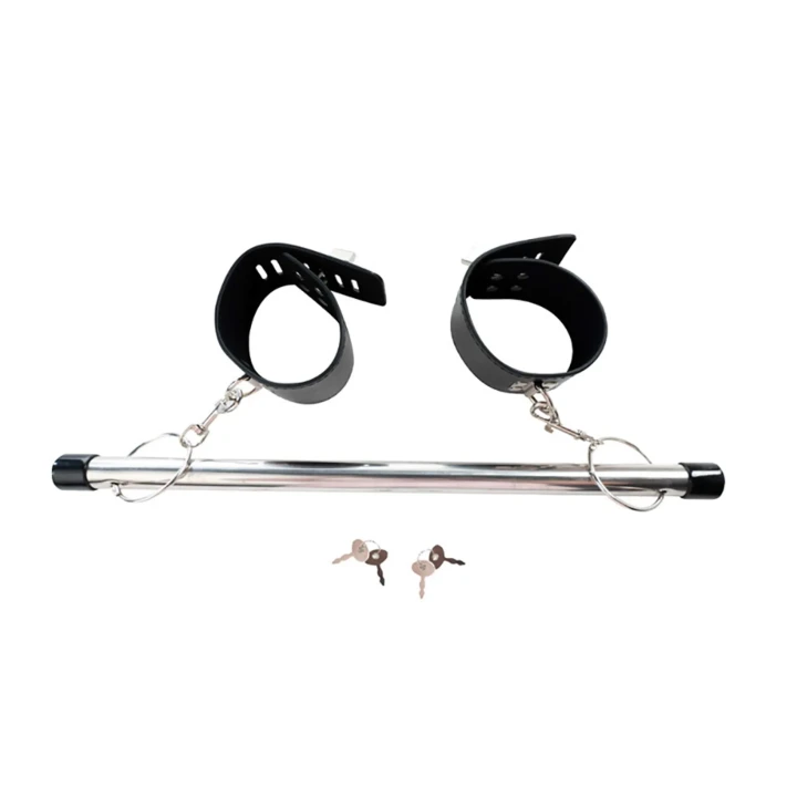 Rozpórka do bondage z regulowanymi kajdankami na kostki - elegancka i trwała