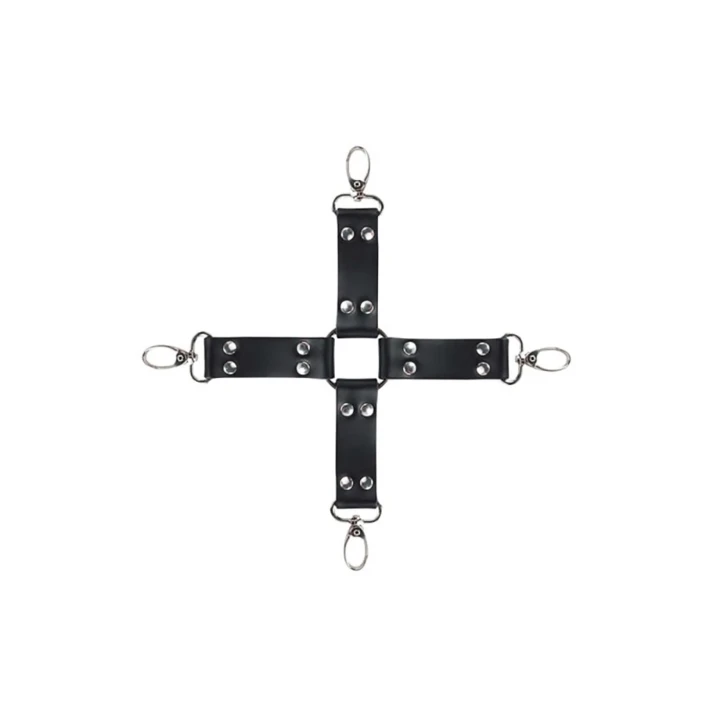 Zestaw do bondage - elegancki hogtie z wysokiej jakości skóry PU i trwałego metalu