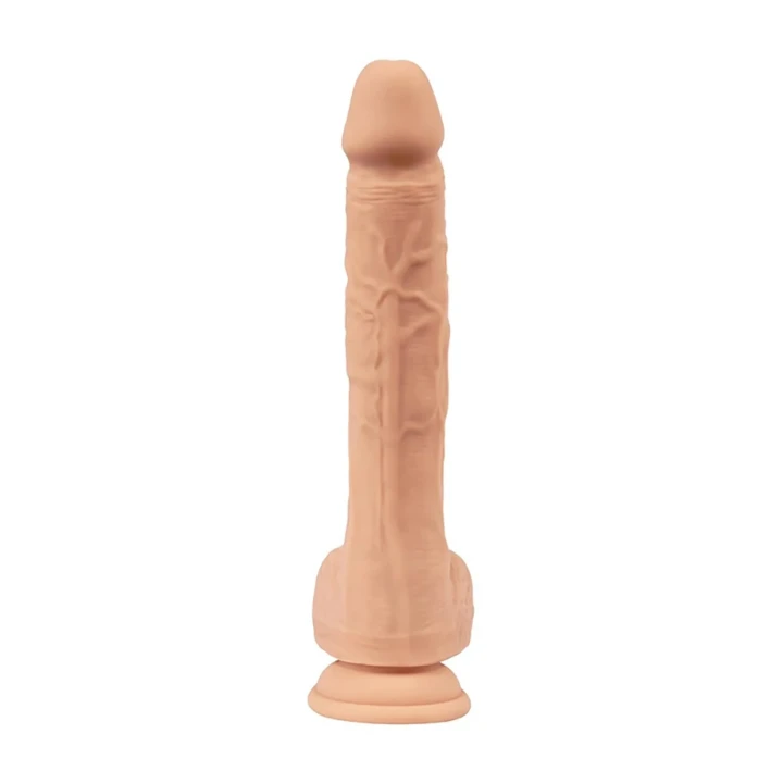 Zaawansowane dildo Zeus z wibracjami i ruchami posuwistymi, 21 cm, silikonowe