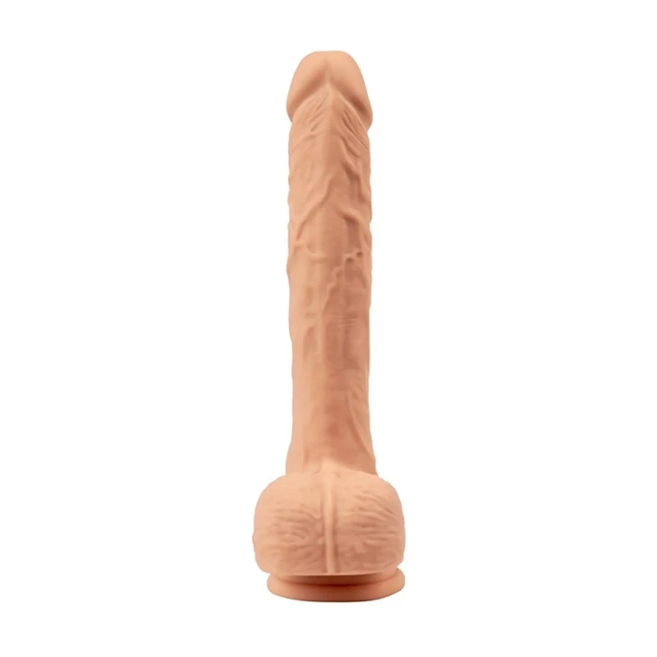 Zaawansowane dildo Zeus z wibracjami i ruchami posuwistymi, 21 cm, silikonowe