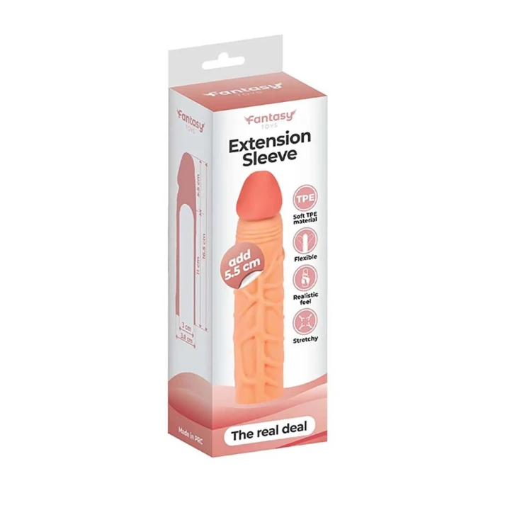 Przedłużająca nakładka o długości 16,5 cm, elastyczna, TPE, uniwersalna, 3 cm wnętrze