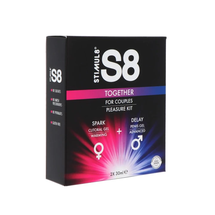Zestaw intymny S8 dla par: żele stymulujące dla niej i dla niego, naturalne.