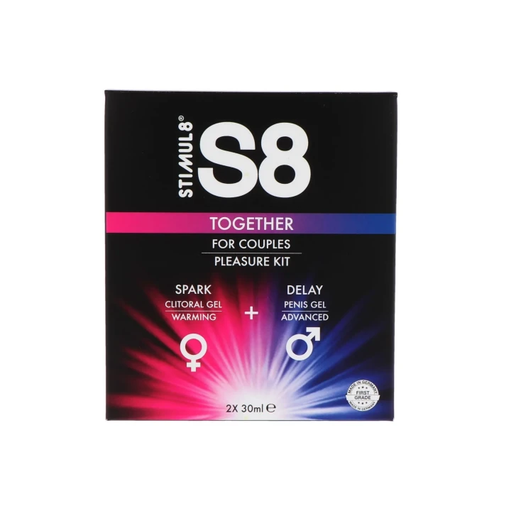 Zestaw intymny S8 dla par: żele stymulujące dla niej i dla niego, naturalne.