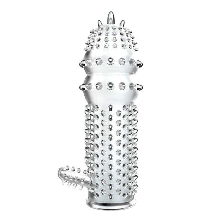 Wzmocniony rękaw na penisa BAILE z unikalną teksturą dla intensyfikacji doznań