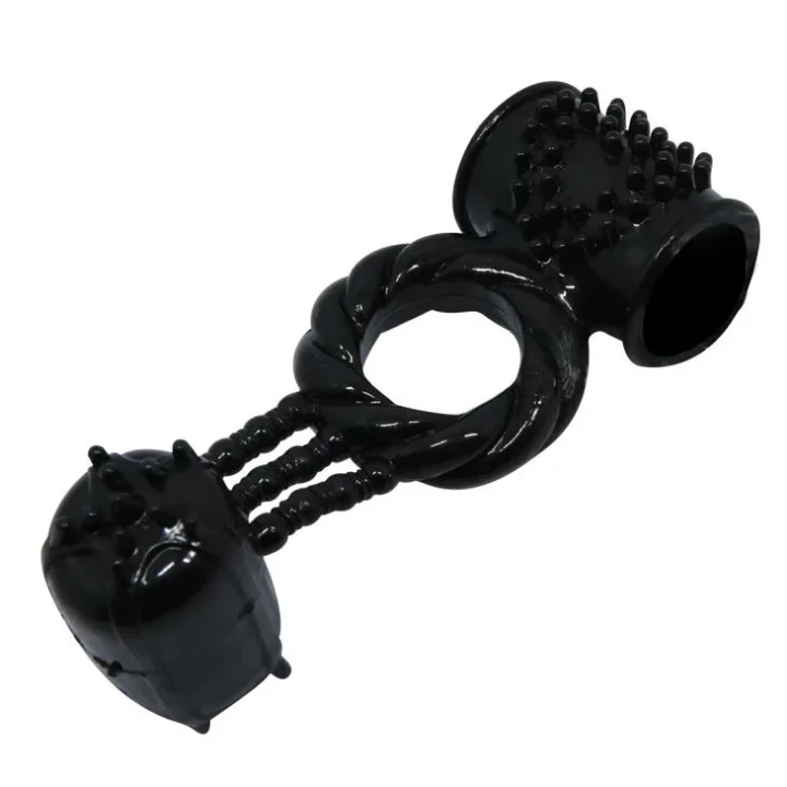 Pierścień erekcyjny z wibracją BAILE BI-014080-1, teksturowany, TPR ABS, ergonomiczny