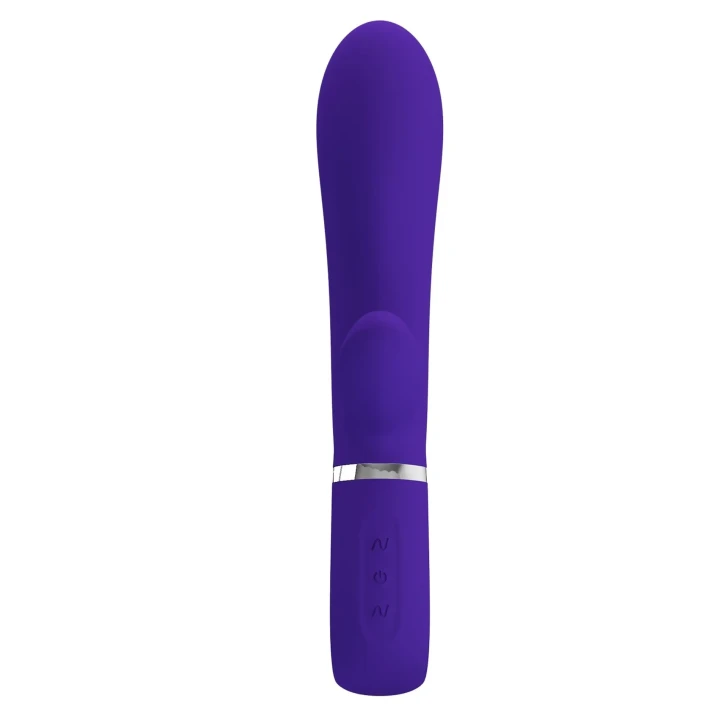 Wibrator silikonowy PRETTY LOVE - THOMAS USB PURPLE, 7 funkcji wibracji, pamięć