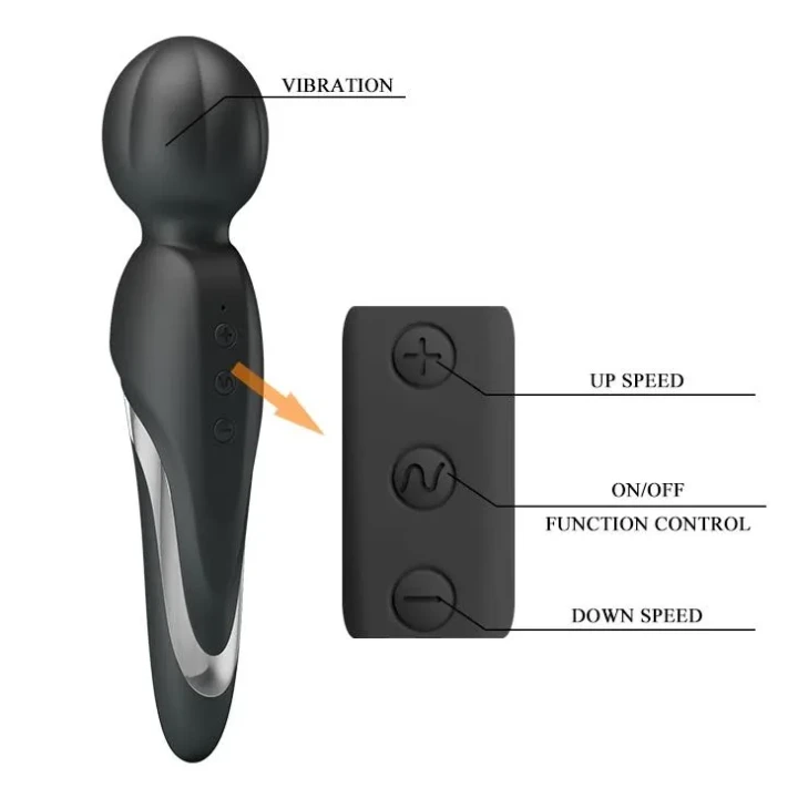 Wibracyjna różdżka silikonowa PRETTY LOVE - WALTER, 7 funkcji, 5 poziomów intensywności