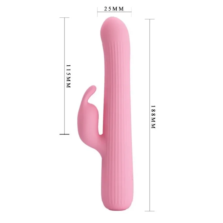 Wibrator rotacyjny i wibrujący PRETTY LOVE - JULIAN z USB, silikonowy, różowy