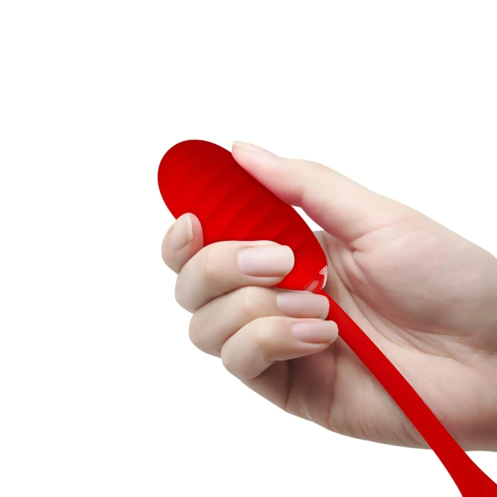 Wibrator punktowy KIRK EGG, czerwony, 12 funkcji wibracji, silikon/ABS