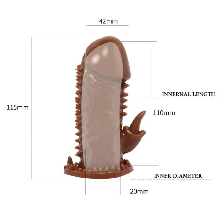 Rękaw stymulujący do intymnych chwil z elastycznego TPR, miękkie guzki, cielisty kolor