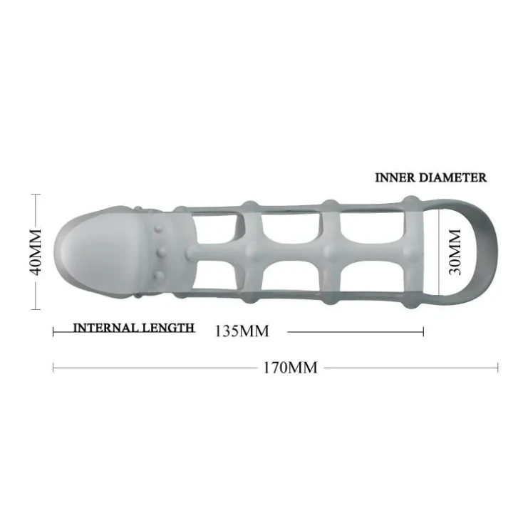 Rękaw penisa z ergonomiczną opaską na jądra - PRETTY LOVE, silikonowy, wodoodporny