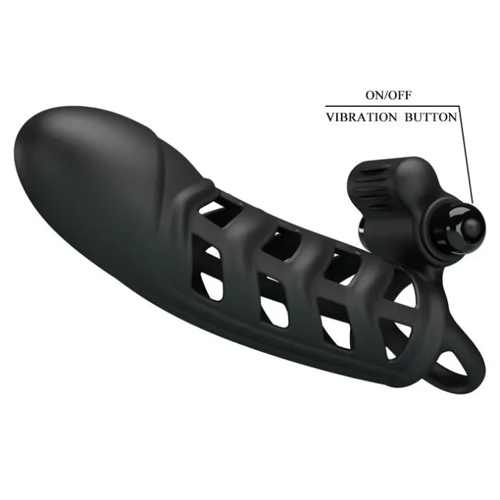 Rękaw wibracyjny na penisa PRETTY LOVE II z 10 funkcjami stymulacji, silikonowy, czarny