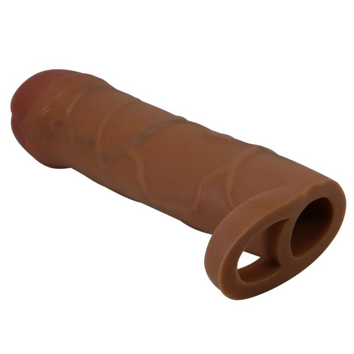 Rękaw i nakładka na penisa, TPR, zwiększona stymulacja, pierścień na jądra