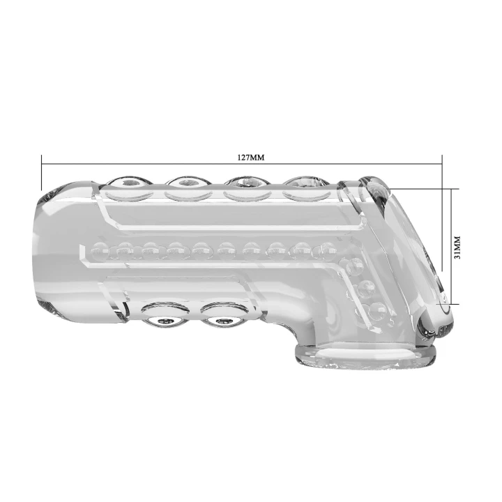 Rękaw na członka Pretty Love - przezroczysty, długi, stymulujący doznania