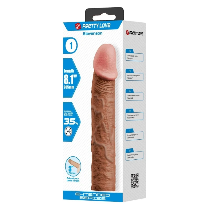 Rękaw na penisa PRETTY LOVE - Stevenson z TPR, realistyczny, dla intensyfikacji przyjemności