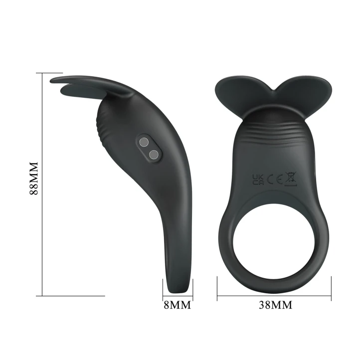 Ring wibracyjny do penisa z stymulacją łechtaczki i 10 trybami, silikonowy, Pretty Love Carlton