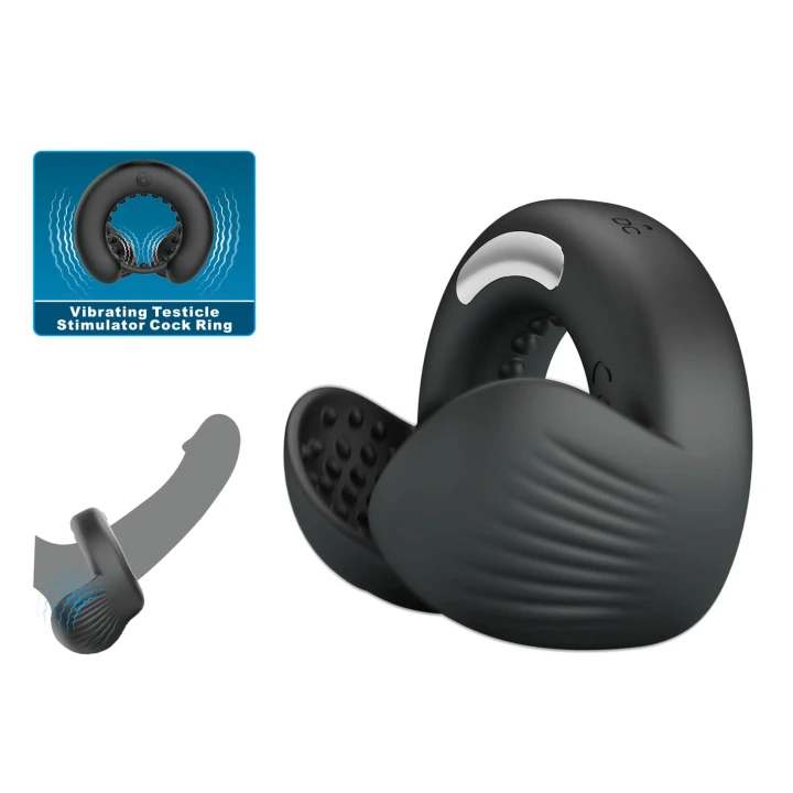 Pierścień wibracyjny do penisa i jąder z silikonu - Pretty Love Quentin, wodoodporny, 6,4 cm