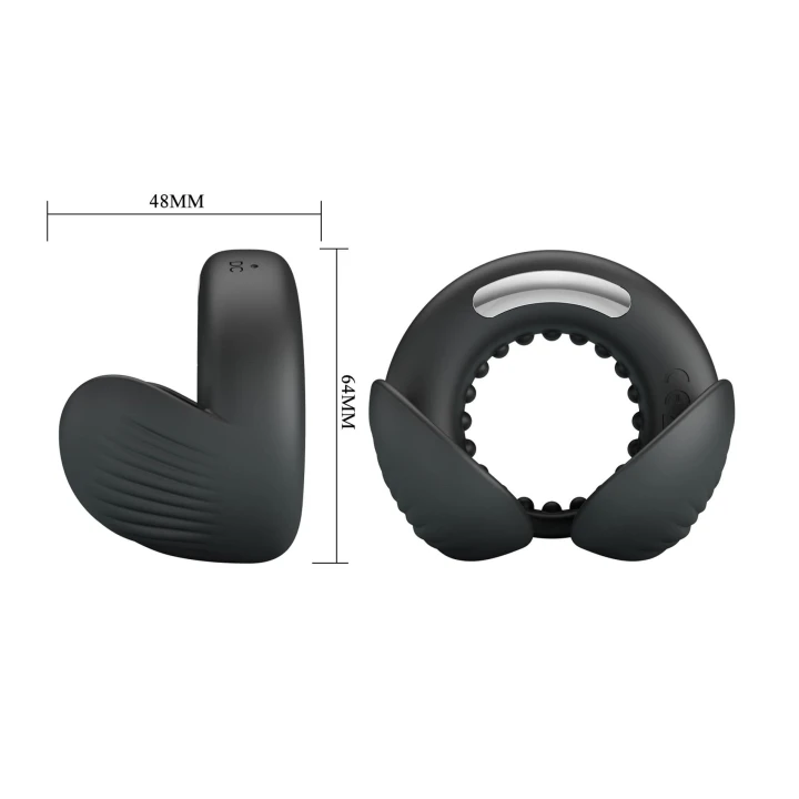 Pierścień wibracyjny do penisa i jąder z silikonu - Pretty Love Quentin, wodoodporny, 6,4 cm