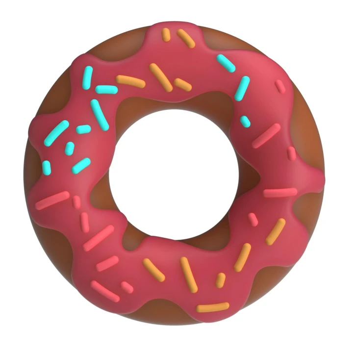 Pierścień erekcyjny silikonowy w kształcie pączka - Pretty Love Berry Super Donut