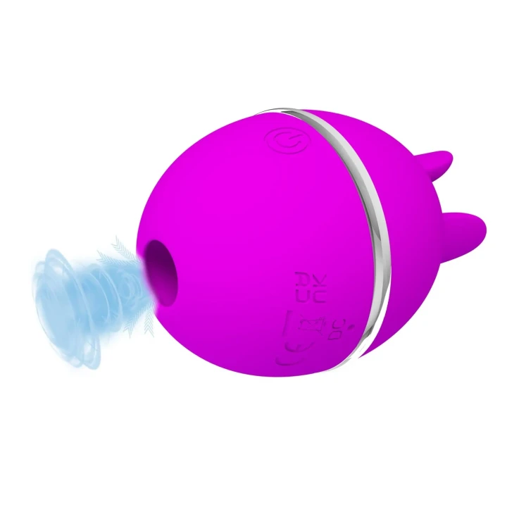 Wibrator silikonowy z pulsacyjną funkcją ssania, USB rechargeable - Gemini Ball