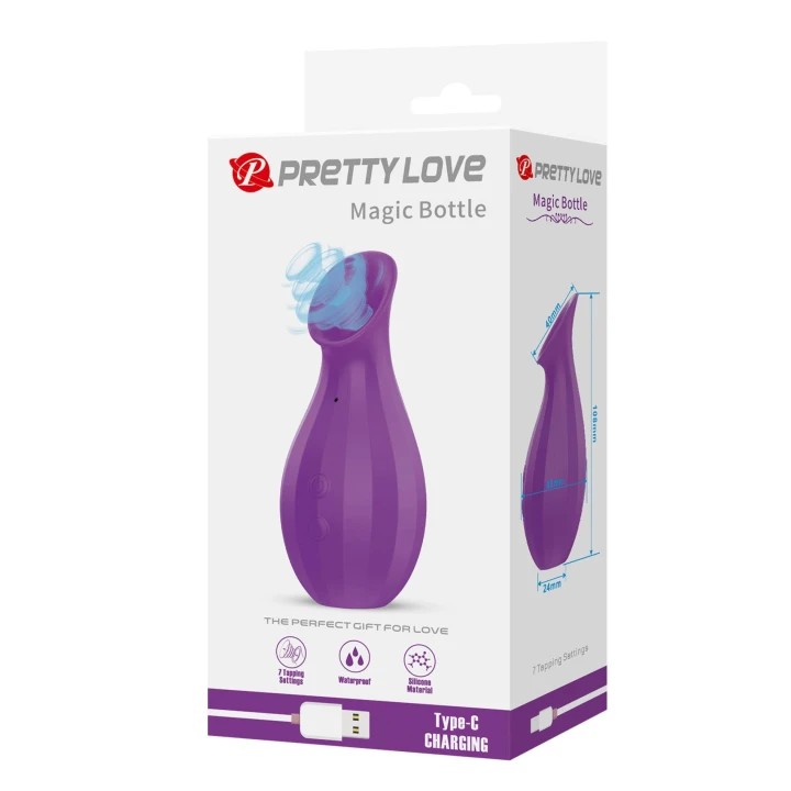 Stymulator ssący dla kobiet, Pretty Love Magic Bottle, 7 trybów, wodoodporny, silikonowy