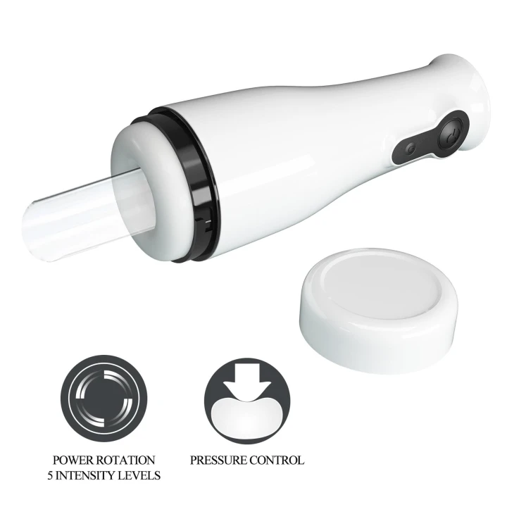 Masturbator rotacyjny Pretty Love Sabrina z regulacją prędkości i kąta, TPE, 21,5 cm