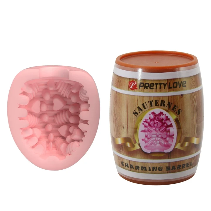 Masturbator TPR/ABS o teksturalnym wnętrzu i beczkowym designie - PRETTY LOVE SAUTERNE