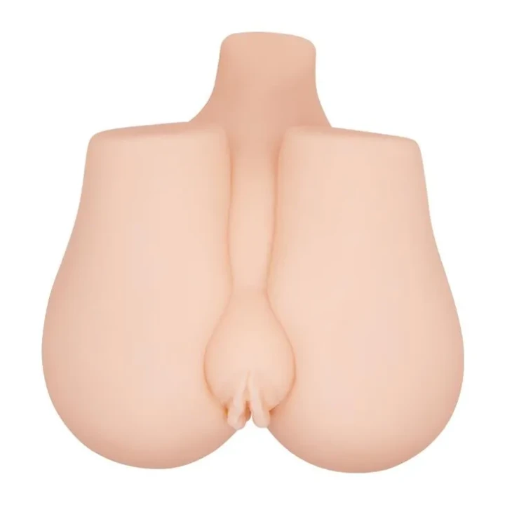 Masturbator z realistycznymi otworami, wibrujący, TPR, podwójna stymulacja