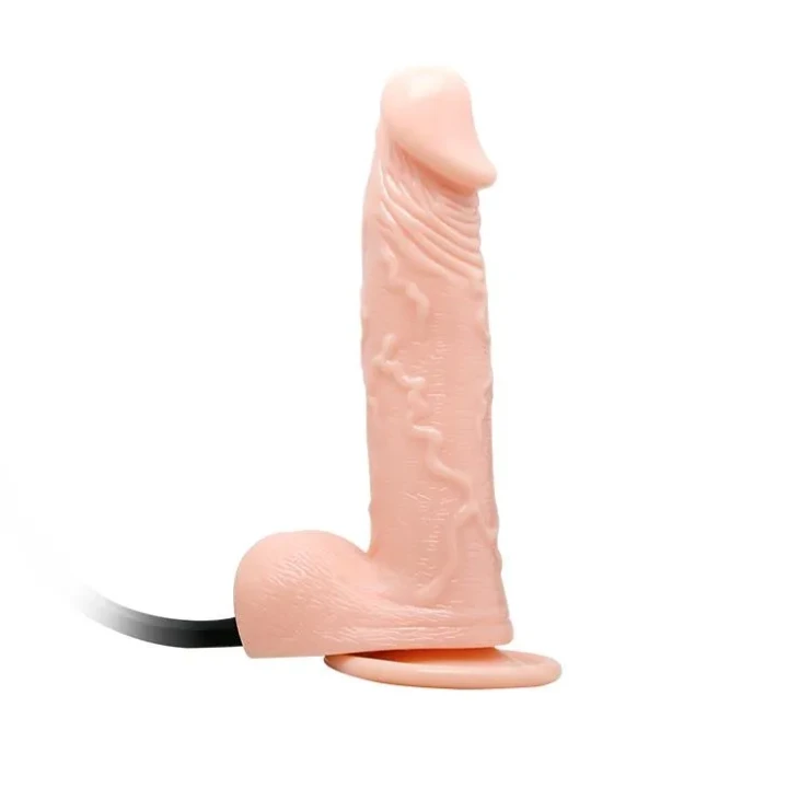 Nadmuchiwane dildo z przyssawką, 19 cm długości, realistyczny kształt, cyberskóra